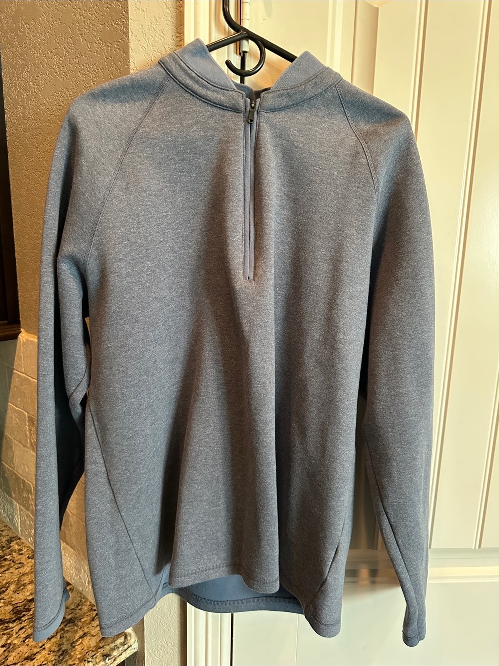 Adidas Men's Heather Gray Quarter-Zip Sweater